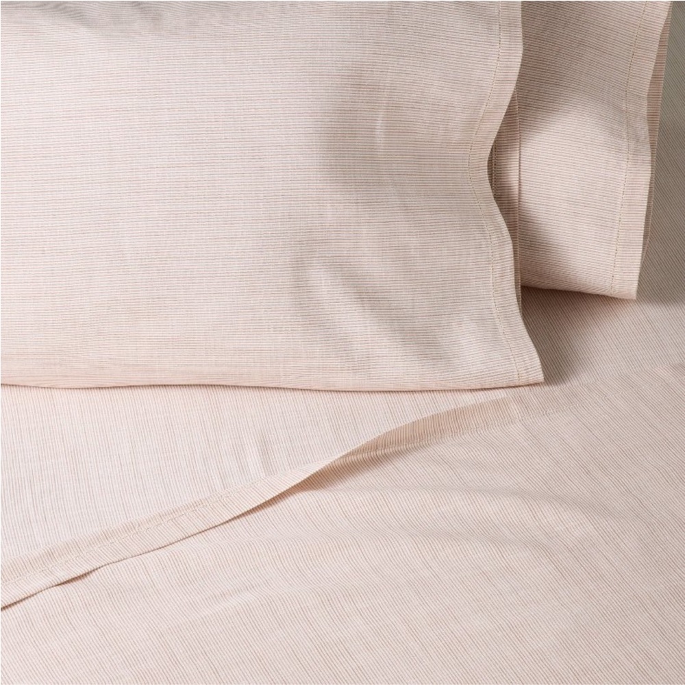 4pc King Micro Stripe Sheet Set Rust - Hearth & Hand™ with Magnolia